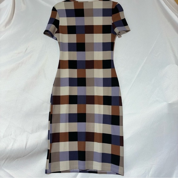 Emery Rose Multi Square Pattern Short Sleeve Dress Size S - Picture 3 of 6